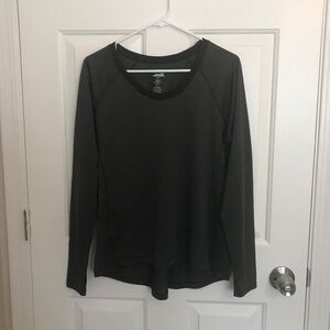 Avia Active Moisture-Wicking Long Sleeve Thumb-Hole T-Shirt Sz L 12-14 Charcoal